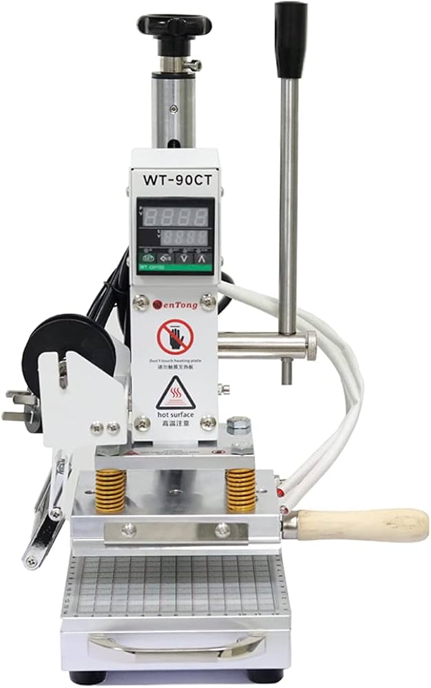 110V Hot Foil Stamping Machine 10x13cm with T-Slot & Movable Table